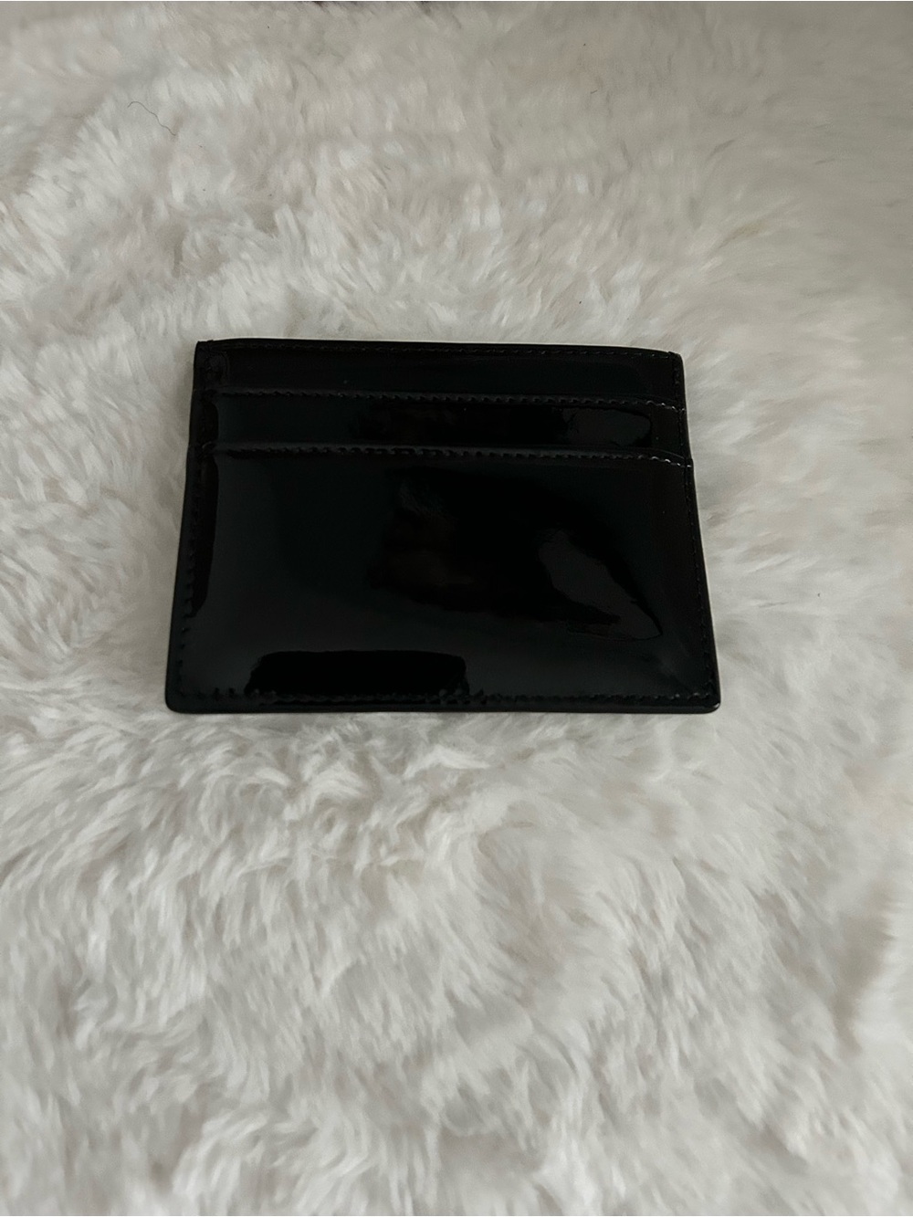 Glam-Aholic Black Patent Card Holder with Gold Accent - Picture 5 of 5